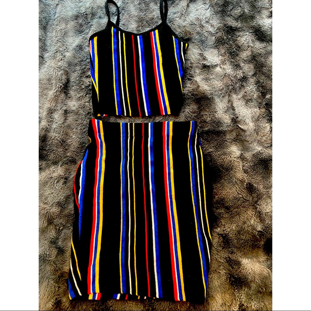 Multi Colored 2 Piece Skirt Set